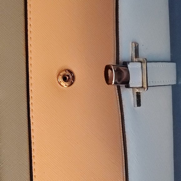 Ladies CALLAHAN Leather Wallet/Slim Clutch Purse Light Blue - Picture 4 of 4